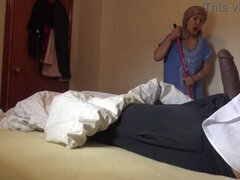 Desi Muslim Housekeeper Gets a Shock from French Guy's Huge Black Dick