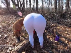 Amateur, Ass, Brunette, Milf, Outdoor, Public, Thong, Wife