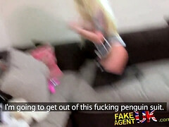 Ex-Glamour model gets her pussy creampied during fakeagentuk interview