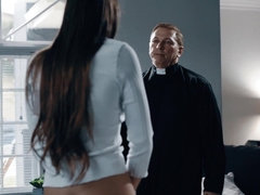 Babe Gia Derza gets a rough anal fuck from a priest
