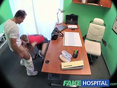 Watch this hot blonde use her body and tongue to land a job in the fakehospital