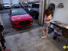 Annabel Redd gets her pussy wrecked in the mechanic's garage