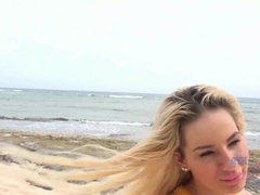 Beach, Footjob, Girlfriend, Handjob, Orgasm, Pov, Public, Tits