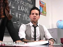 Reality Kings: Vina Sky & Small Hands take on big dicks in front of students in this HD porn video