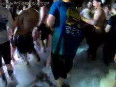 Wild Foam Party with Naked White Slut Flashing Tits and Pussy