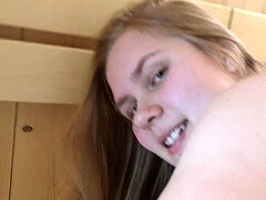 bbw teenager Maja Meer gets torn up in the sauna