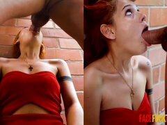 FACE POKE TRIP - Public Outdoor Deep Jaws Face Smash Jizm Guzzle