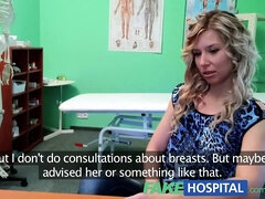 Fake Hospital doc offers blonde new tits for a discount on her new bill