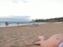 Ass, Beach, Big tits, Girlfriend, Petite, Pussy, Socks, Tits