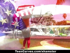 Watch my teencurves get her ass worshiped on the 4th of July