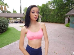 Amateur, American, Black, Blowjob, Doggystyle, Natural tits, Outdoor, Short hair