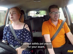 Voluptuous Redhead Fucks In Car 1 - Fake Driving School