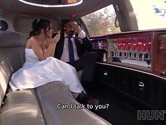 Random passerby scores luxurious bride in the wedding limo