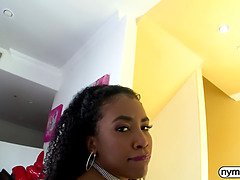 Ebony babe Demi Sutra fucked by a big cock