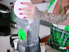 Tasting milf's shamrock milkshake