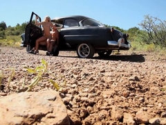 Monique Alexander gets a pussy pounding in a vintage muscle car