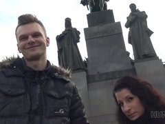 HUNT4K. Man with camera fucks pretty girl in exchange..