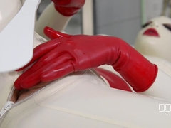 Kont, Grote mammen, Fetisj, Latex, Masturbatie, Orgasme, Geschoren, Billekoek