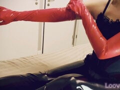 Feet, Femdom, Handjob, Latex, Orgasm, Spandex, Stockings, Toys