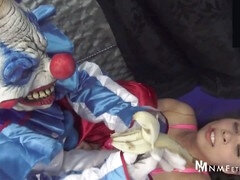 Ginger Jones fights the Clown Sophie in a cute and pretty grappling match