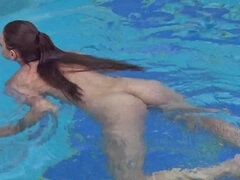 Big ass, Brunette, Female, Hd, Hungarian, Pool, Public, Underwater