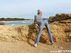 Leie, In den arsch, Strand, Hd