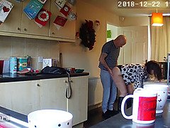 Housewife Milf Mum Mom Shagged Kitchen - Hidden IP Camera
