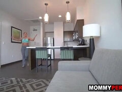 Horny Step Mom Candice Dare Drops Yoga Pants to Fuck Step Son