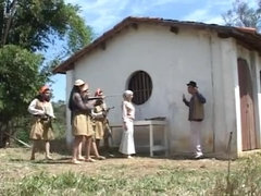 Grote mammen, Blond, Bruinharig, 1 man 2 vrouwen, Mexicaans, Natuurlijke tieten, Buiten, Tieten likken