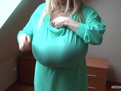 Gros seins, Blonde, Plantureuse, Fétiche, Mature, Maman, Monstre, Solo