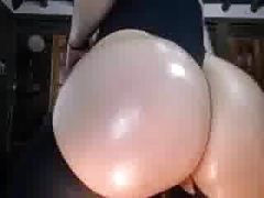 Sizeable pale oiled round bum PWAG love bubbles hard nipples