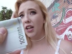 Hot blonde babe Samantha Rone fucks for cash